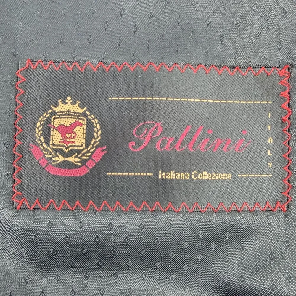 Pallini Mens 44R Black Leopard & Blue Denim Trim Western Style 2-Vent Blazer
